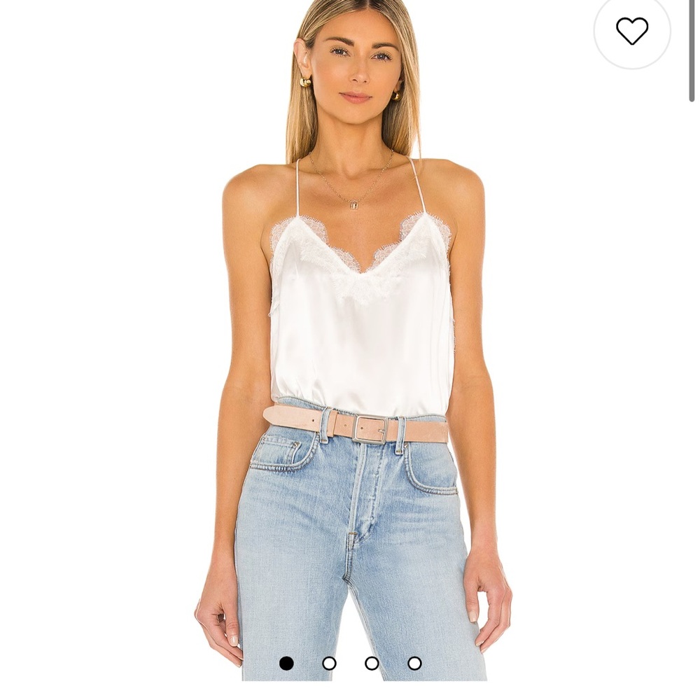 CAMI NYC Racer Charmeuse Cami in White